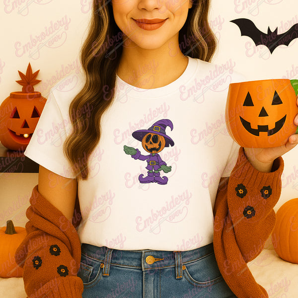 Halloween Jack O Lantern Character Embroidery Design