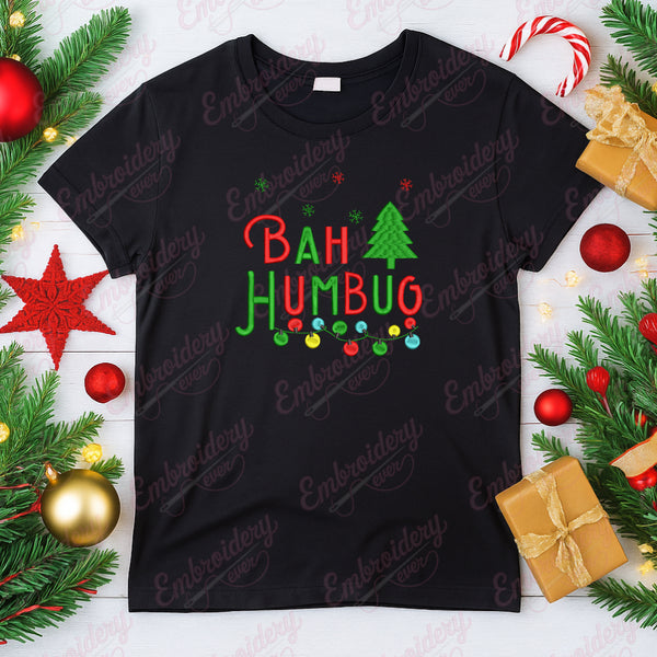 Bah Humbug Christma Embroidery Design