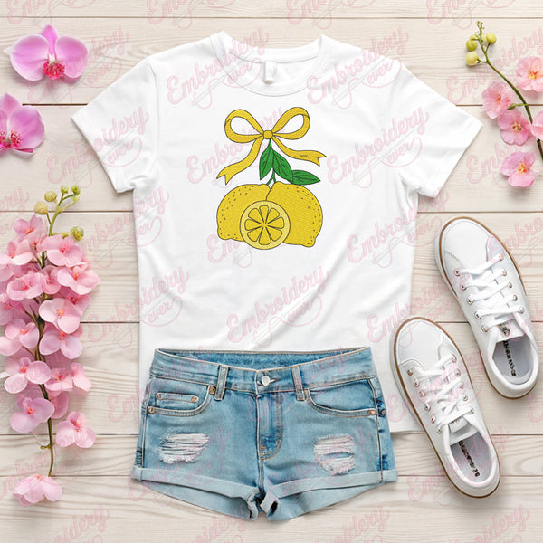 Lemon Bow Embroidery Design