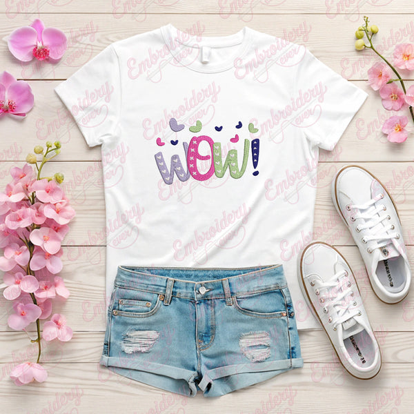Wow Machine Embroidery Design