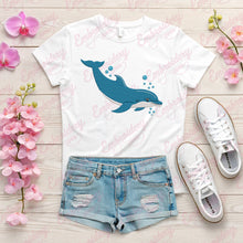 Dolphin With Bubbles Embroidery Design