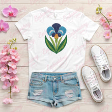 Iris Bloom Embroidery Design