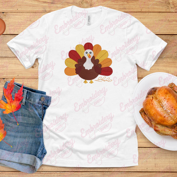 Cute Turkey Thanksgiving Embroidery Design