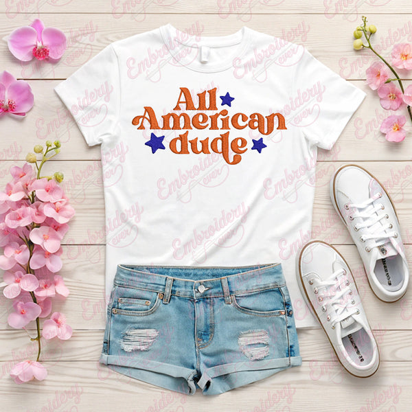 All American Dude Embroidery Design