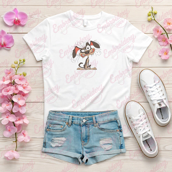 Lively Crazy Dog Embroidery Digital File