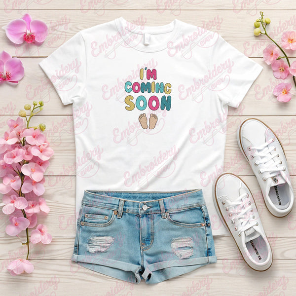 Baby Coming Soon Embroidery Design