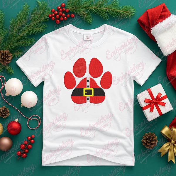 Santa Paws Christmas Embroidery Design