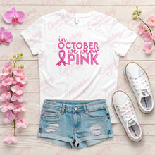 In October We Wear Pink Breast Cancer Embroidery Design