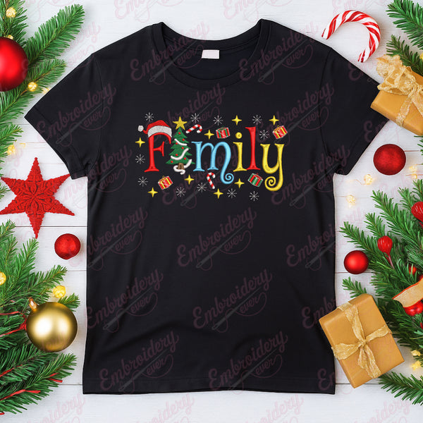 Christmas Family Joy Embroidery Design