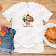 Unicorn And Turkey Happy Thanksgiving Embroidery Design
