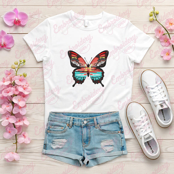 Colorful Butterfly Embroidery Design