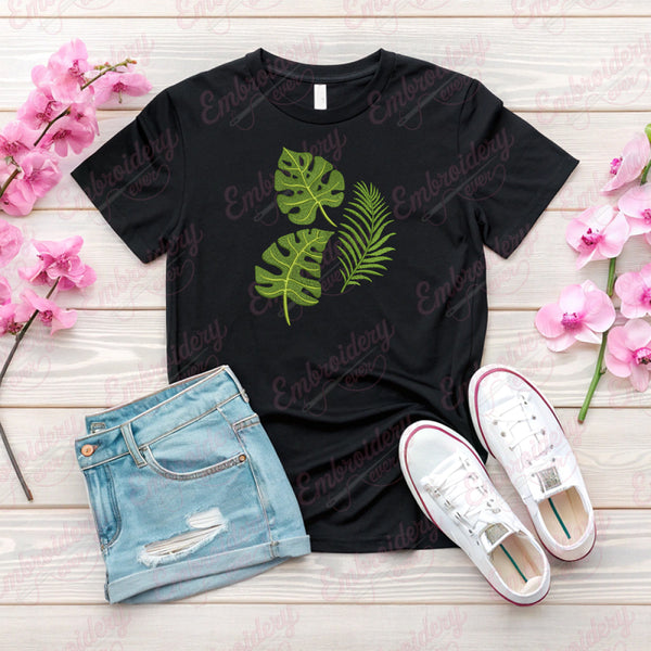 Tropical Leaves Embroidery Design