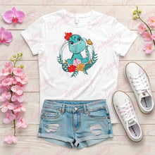 Dinosaur With Flower Machine Embroidery Design