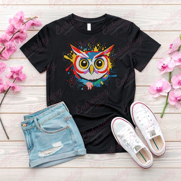 Colorful Owl Embroidery Design