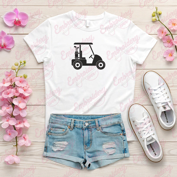 Golf Cart Silhouette Embroidery Design