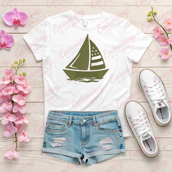 Sailboat Embroidery Design