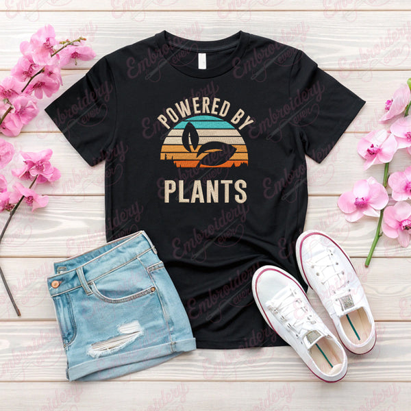 Powered By Plants Embroidery Design