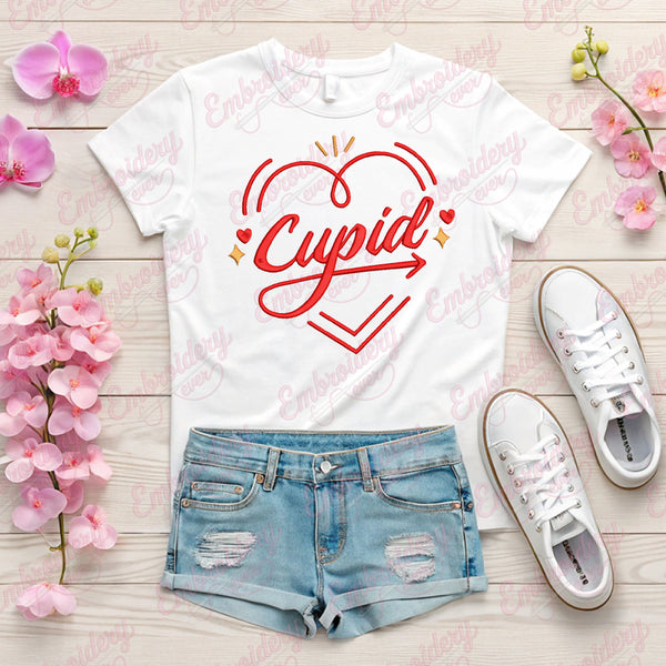 Cupid's Love Embroidery Design