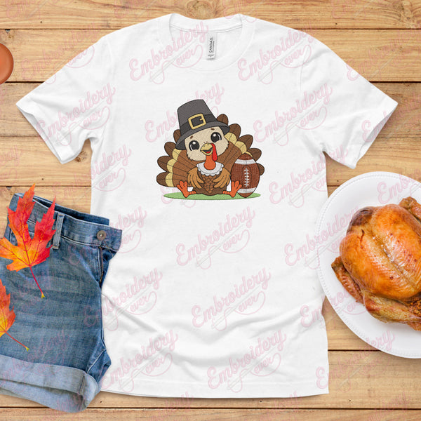 Little Turkey Thanksgiving Player Embroidery Design