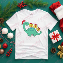 Christmas Dinosaur Delivers Gifts Embroidery Design