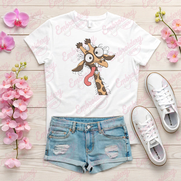 Funny Giraffe Embroidery Design
