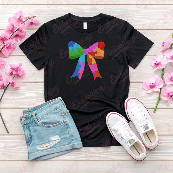 Autism Coquette Bow Embroidery Design
