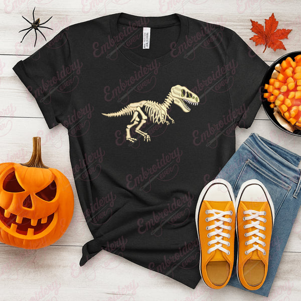 Dinosaur Skeleton Halloween Embroidery Design