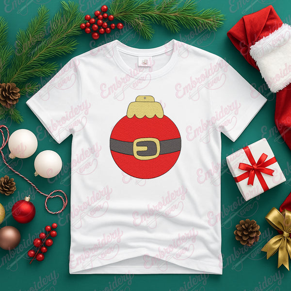 Santa's Belly Bauble Christmas Embroidery Design