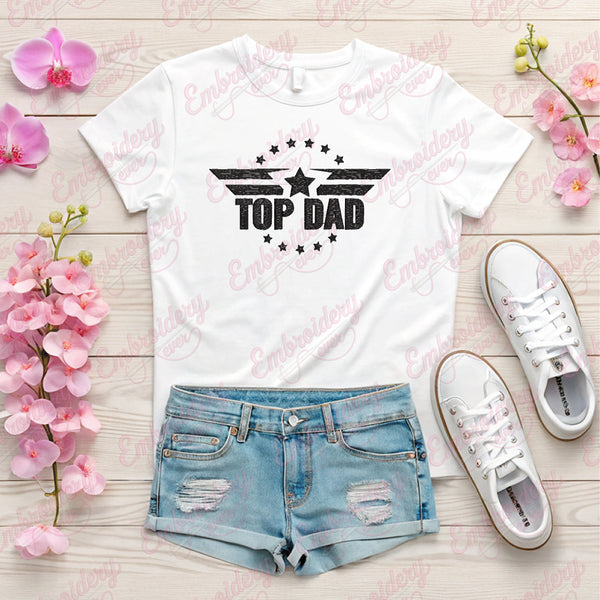 Top Dad Father's Day Embroidery Design