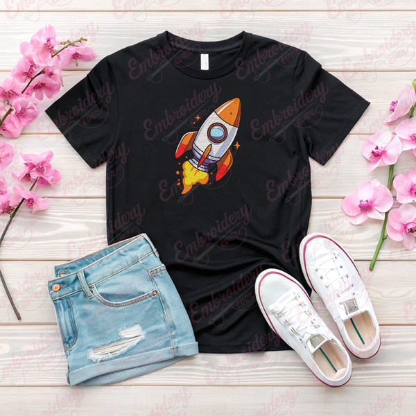 Space Rocket Embroidery Design