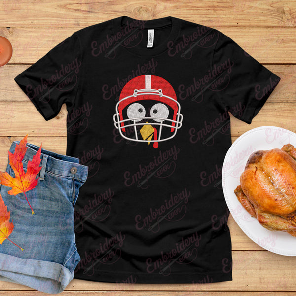 Thanksgiving Turkey Football Player Embroidery Design
