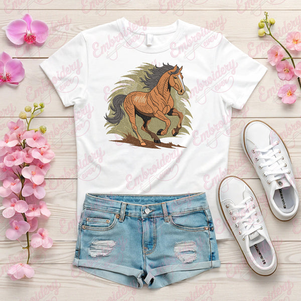 Wild Horse Machine Embroidery Design