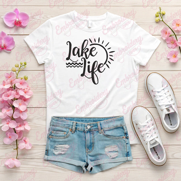 Lake Life Logo Embroidery Design