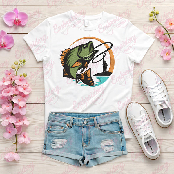 Beautiful Fishing Embroidery Design