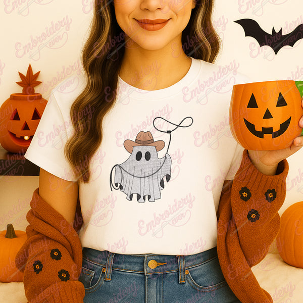 Halloween Boo Haw Ghost Embroidery Design