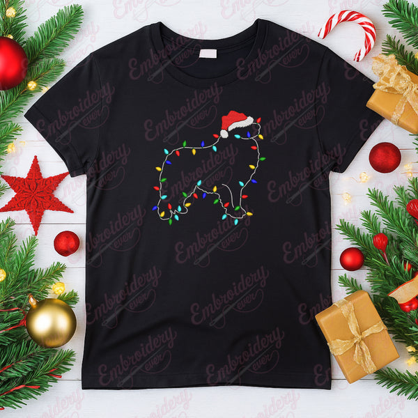 Christmas Dog Outline Embroidery Design