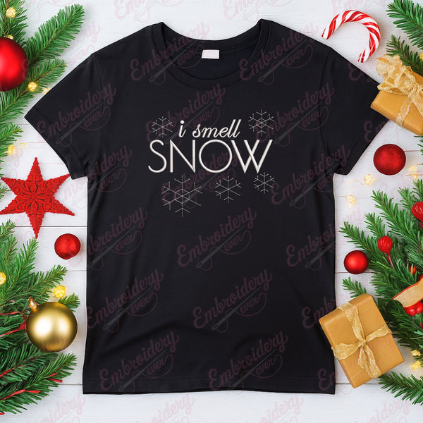 I Smell Snow Christmas Winter Embroidery Design