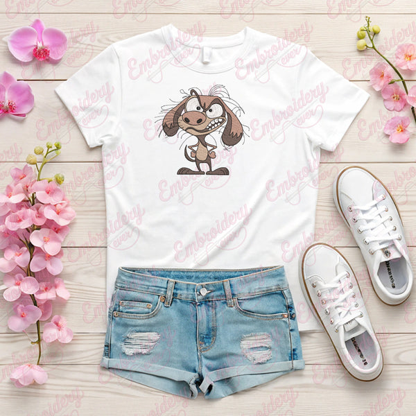 Crazy Dog Embroidery Design