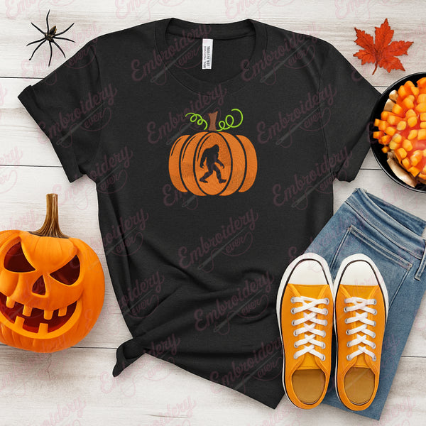 Bigfoot Pumpkin Halloween Embroidery Design