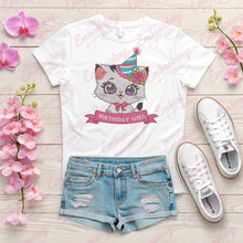 Birthday Girl Kitten Embroidery Design