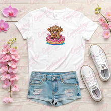 Highland Cow Donut Embroidery Design