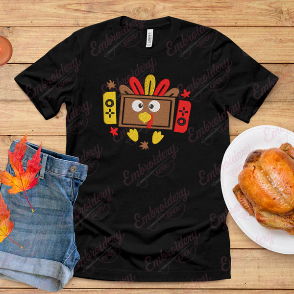 Thanksgiving Turkey Gaming Embroidery Design