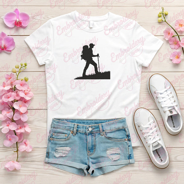 Hiker Hiking Embroidery Design