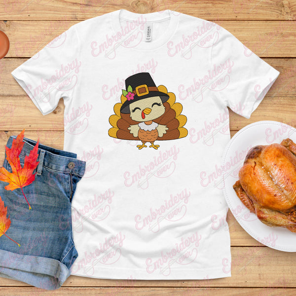 Thanksgiving Cute Turkey Embroidery Design