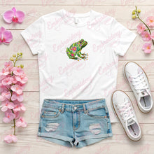 Tropical Leaves And Flowers Frog Embroidery Design