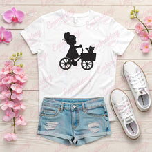 Little Girl Cycling With Cat Embroidery Design