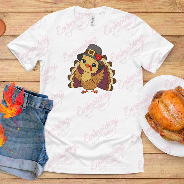 Baby Thanksgiving Turkey Kids Embroidery Design