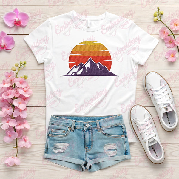 Mountain Adventure Logo Embroidery Design