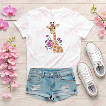 Giraffe with Flowers Machine Embroidery Design