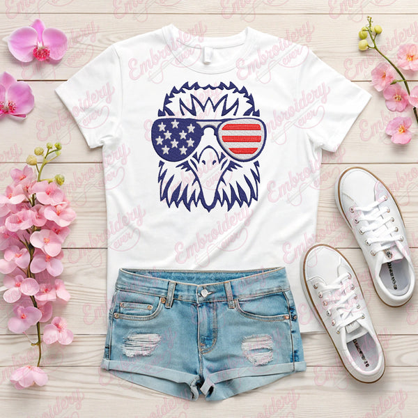 Eagle USA Flag 4th of July Embroidery Design
